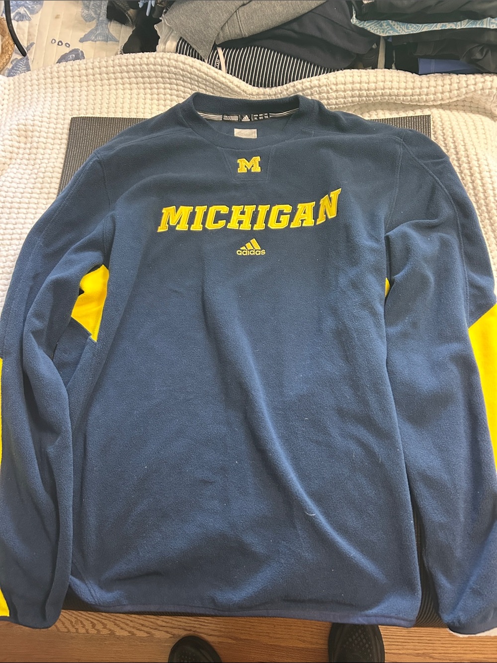 adidas Michigan Navy and Yellow Crewneck Sweatshirt